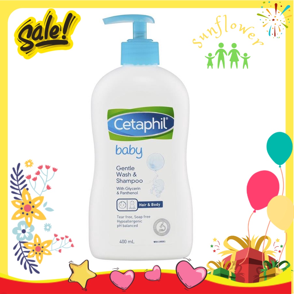 Sữa tắm Gội Cetaphil dạng vòi Cho Bé Baby Gentle Wash and Shampoo 400ml