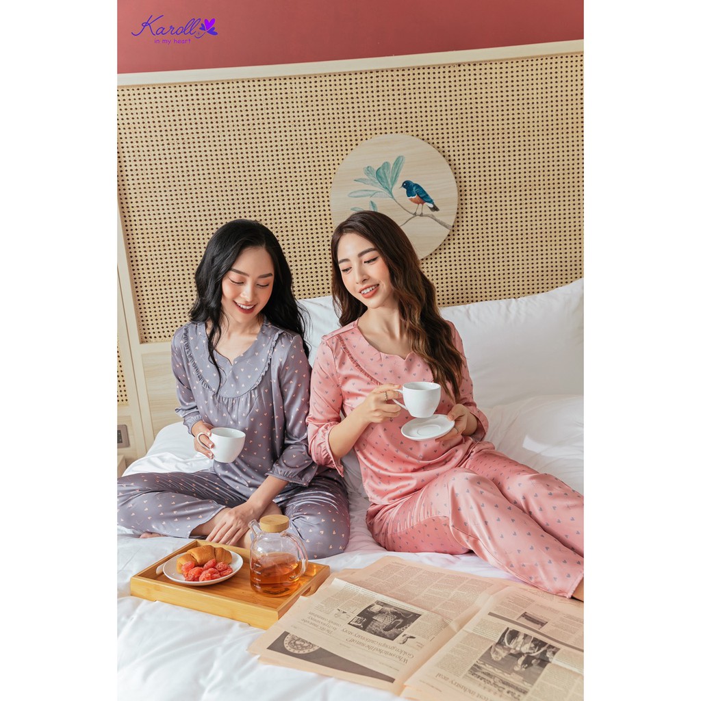 Bộ lụa cao cấp Karoll tay lỡ quần dài NH20.129 (3 màu kèm ảnh khách)