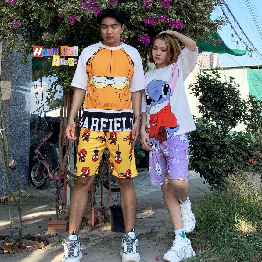 Quần Đùi Hoạt Hình Short Cartoon V2 Oversize Ulzzang Unisex Dáng Rộng - MM