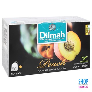 Trà túi lọc hương đào Ceylon Dilmah - hộp 20 gói 30g