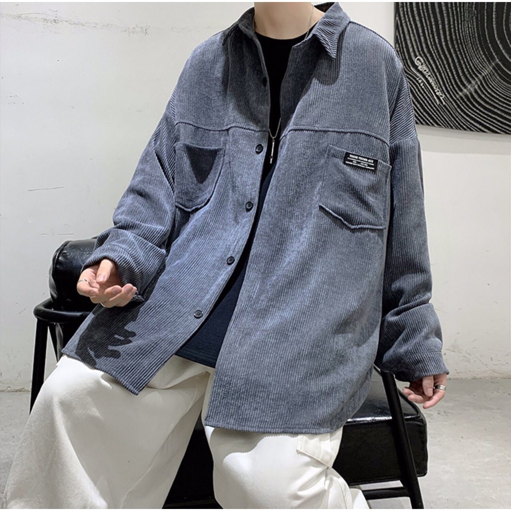 Áo sơ mi khoác ngoài form rộng - somi nhung tăm nam nữ oversize số 3 - 2N Unisex