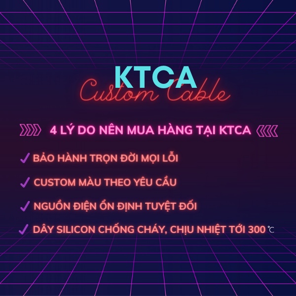 Dây nguồn bọc lưới Trắng, Hồng 6-8-24pin KTCA - Bảo hành trọn đời