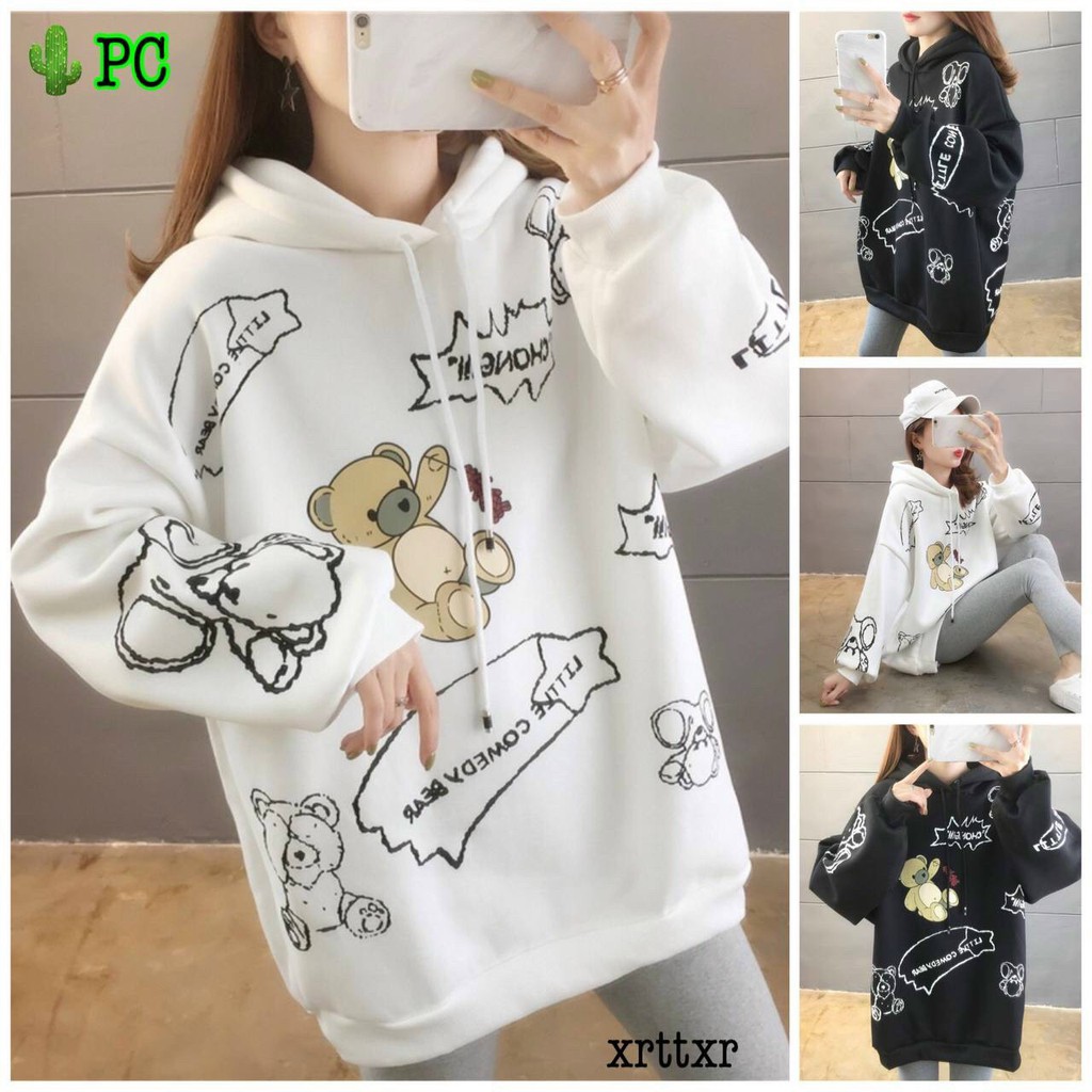 ÁO KHOÁC HOODIE NỮ PHỐI HÌNH CUTE