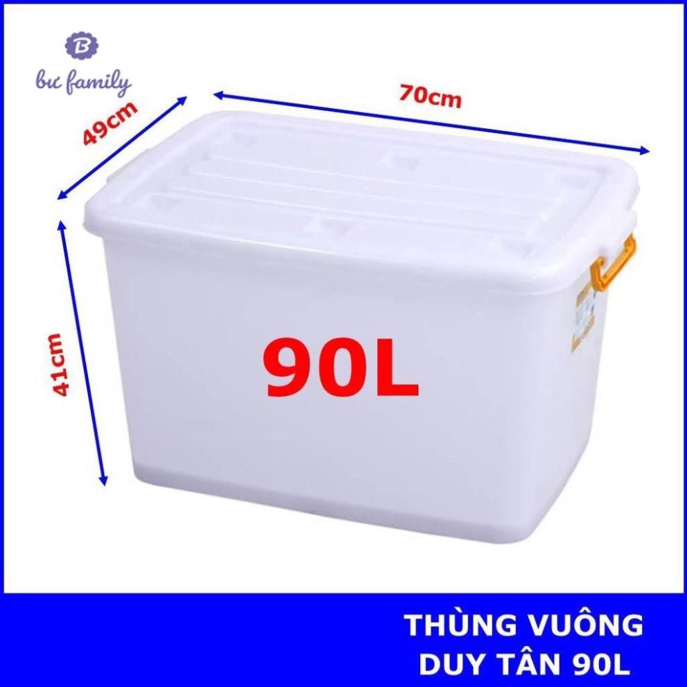 Thùng nhựa, thùng đa năng đựng đồ dùng, bát đĩa Duy Tân có bánh xe 90L (747) [HÀNG CHÍNH HÃNG]