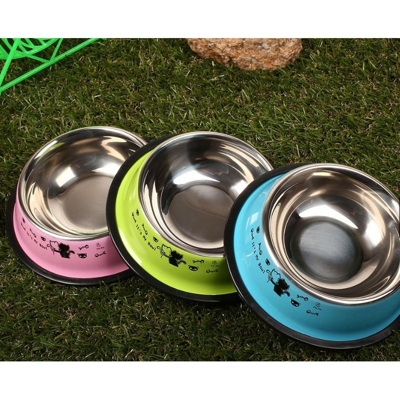 Chén Bát đựng thức ăn Inox màu chống trượt không gỉ