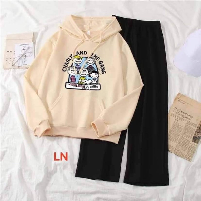 Sét áo hoodie 5 em bé + quần ống rộng xuông DA6