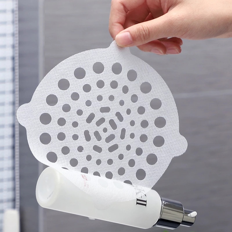 20Pcs Disposable White Floor Drain Sink Sewer Filter Stickers / Anti-blocking Strainer / Bathroom Kitchen Accessories