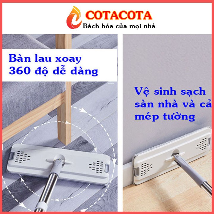 Cây Lau Nhà Tự Vắt Thông Minh 2 Ngăn Xoay 360 COTACOTA