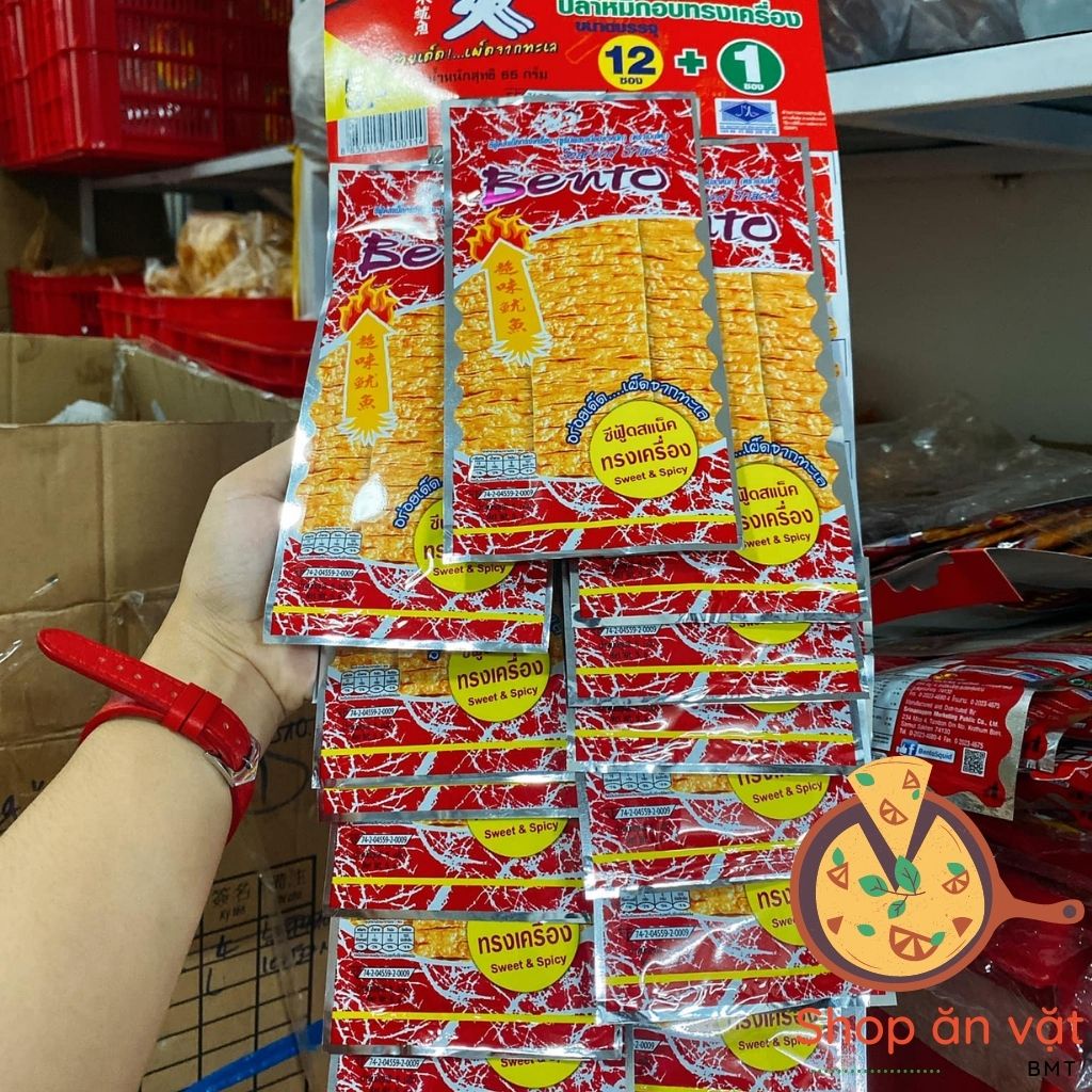 Gói mực Bento tẩm gia vị siêu cay mực bento ăn vặt Thái Lan - 04100057