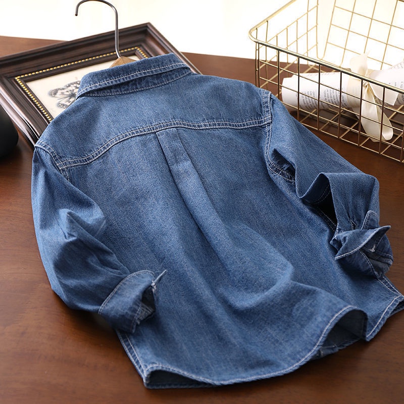 Áo Khoác Denim Tay Dài Thời Trang Xuân Thu Cá Tính Cho Bé Trai