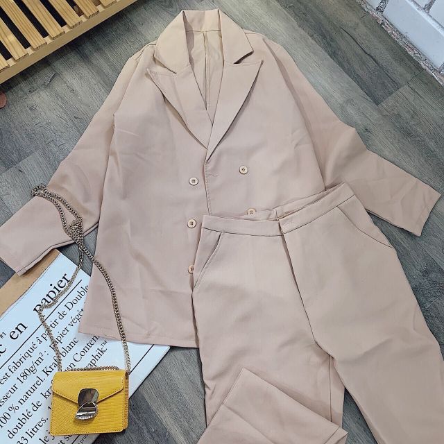 [ SIÊU PHẨM ] Set vest quần suông nude + đen (ko kèm áo trong) SVD00035 rẻ nhất | BigBuy360 - bigbuy360.vn