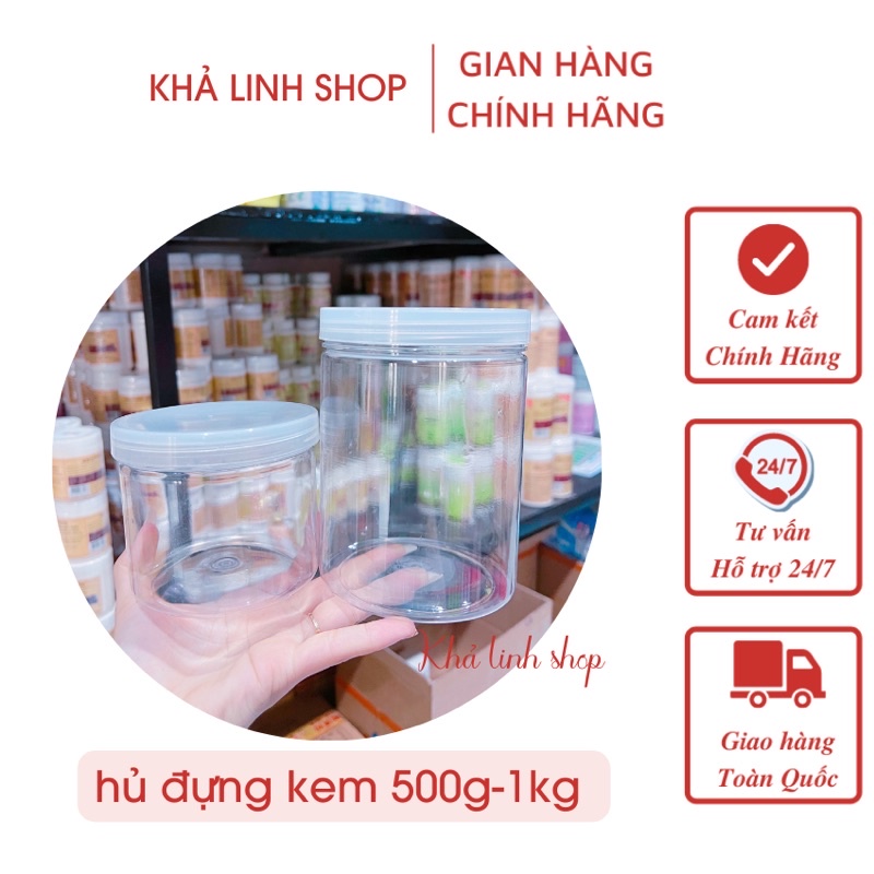 01 hủ nhựa pet 1kg trong suốt  loại dày