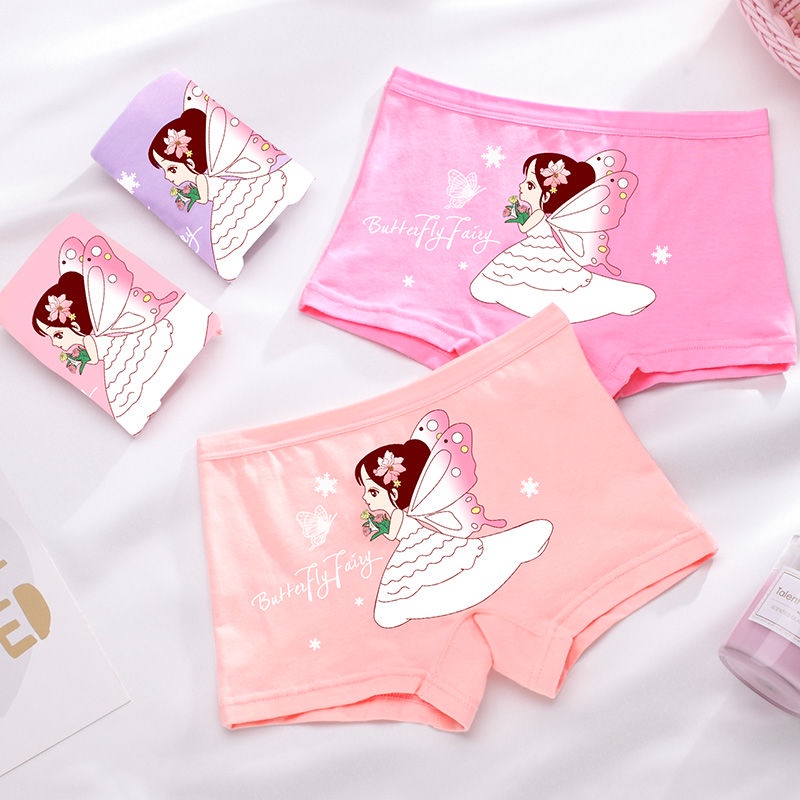 Quần Lót Boxer Bằng Cotton Nguyên Chất Phong Cách Mới Cho Bé Gái Tiểu Học