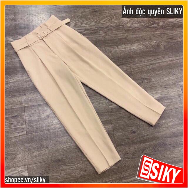 Quần baggy xếp li kèm belt - 4BASIC - QBG02