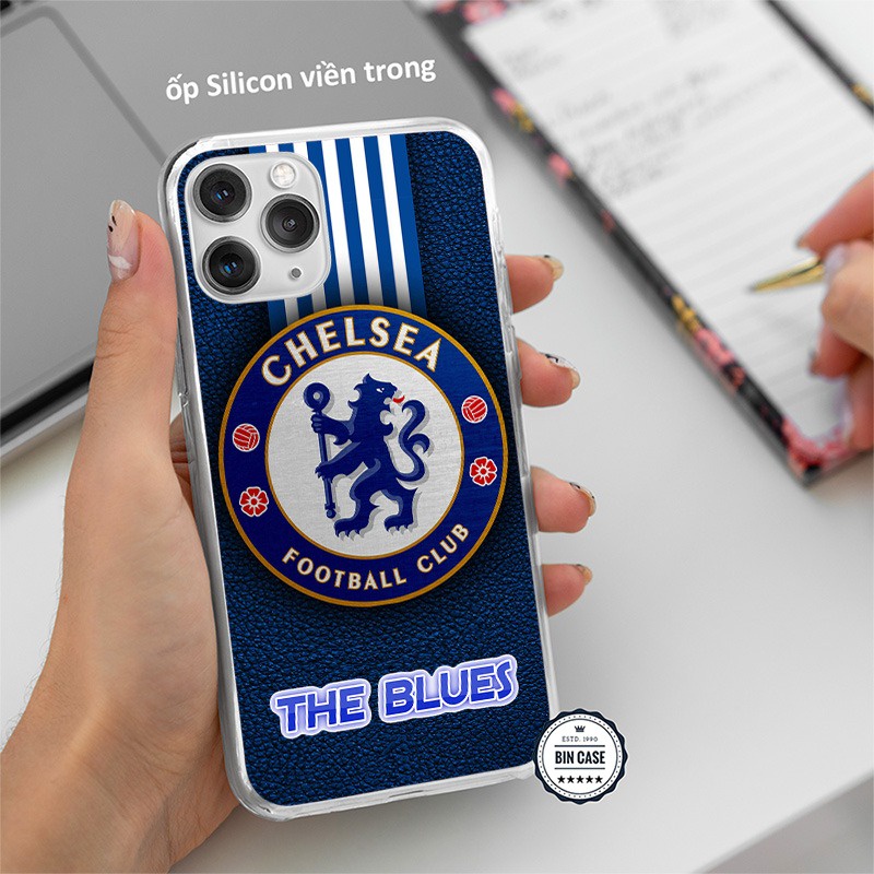 ⚽Ốp Lưng Logo Chelsea In Giả Da Cực Đẹp ⚽The Blues Thiết Kế iphone 13 12 11 Pro Max 6s 6 7 8 Plus X Xr Xs Max BONGDA097