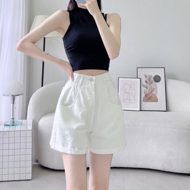 Quần short kaki nữ eo nhún thun có bigsize XXL cho chị em 70kg (Mã SJ1115)