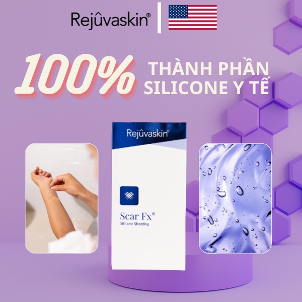 Miếng Dán Hỗ Trợ Xóa Mờ Sẹo Lồi / Phì Đại REJUVASKIN Scar FX- 1"x22" ,KT 1x22 inch