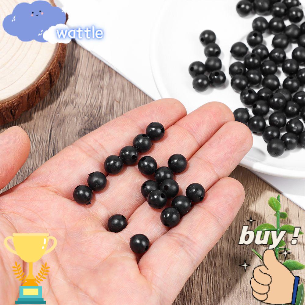 ๑wtle๑ Hạt Cườm Nổi Bằng Nhựa Mềm Và Cứng Hình Tròn Màu Đen Chất Lượng Cao 3mm-12mm Đa Ứng Dụng
