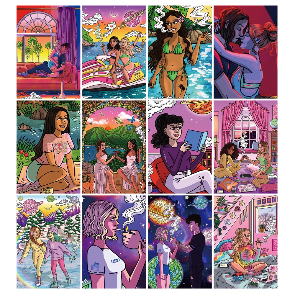 Bộ 50 miếng dán trang trí điện thoại/ván trượt/vali/va li nhiều kiểu họa tiết graffiti