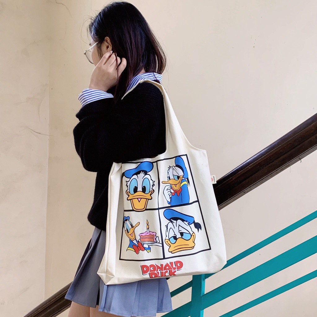 Túi vải tote túi vải canvas không khóa miệng cỡ lớn đi học đi chơi-Hazi thời trang Unisex