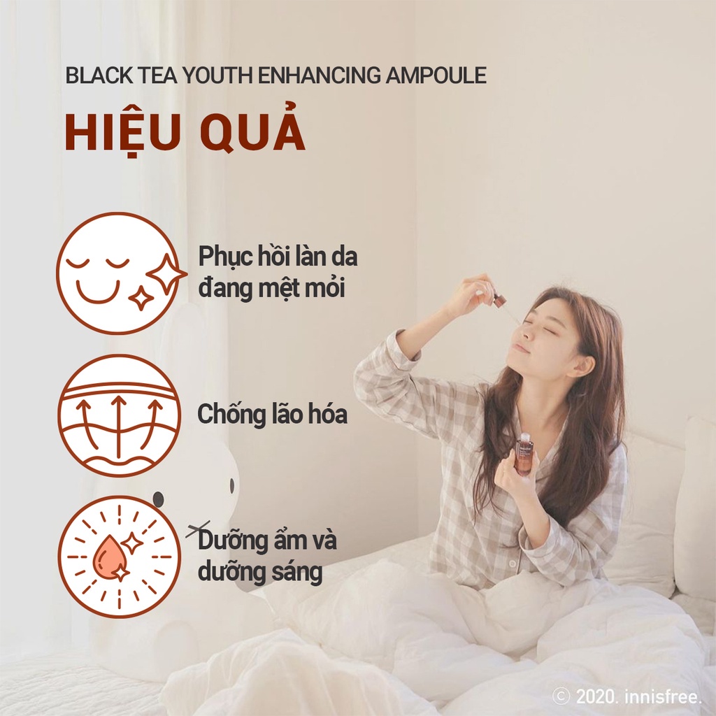 (Thêm 2 vào giỏ hàng) Bộ sản phẩm chống lão hóa trà đen Innisfree Black Tea Youth Enhancing Ampoule Set