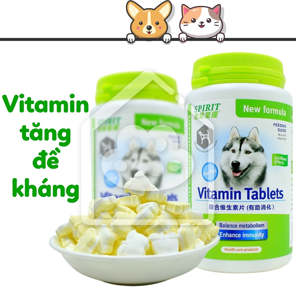 Viên nhai Spirit cho chó bổ sung canxi khoáng vitamin giúp mượt lông cải thiện biến ăn - Bivido