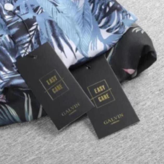 Sơ mi nam Galvin cộc tay họa tiết hoa ,áo sơ mi hoa tay lỡ 82- Leo Vatino