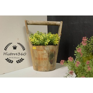 Xô gỗ trồng cây trang trí