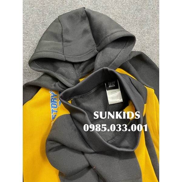 Bộ bé trai hoodie hoạt hình nỉ bông