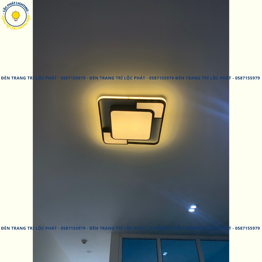 Đèn trần, đèn ốp trần hiện đại trang trí phòng khách, phòng ngủ 3 chế độ ánh sáng