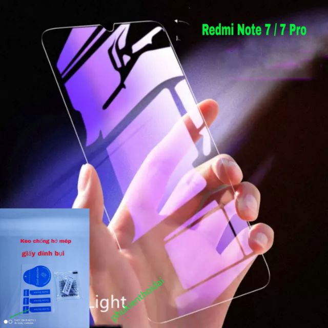Cường lực Redmi Note 7 / 7 Pro FREESHIP Từ 50k tím chống tia UV hại mắt 9H/2.5D (tặng keo chống hở mép)
