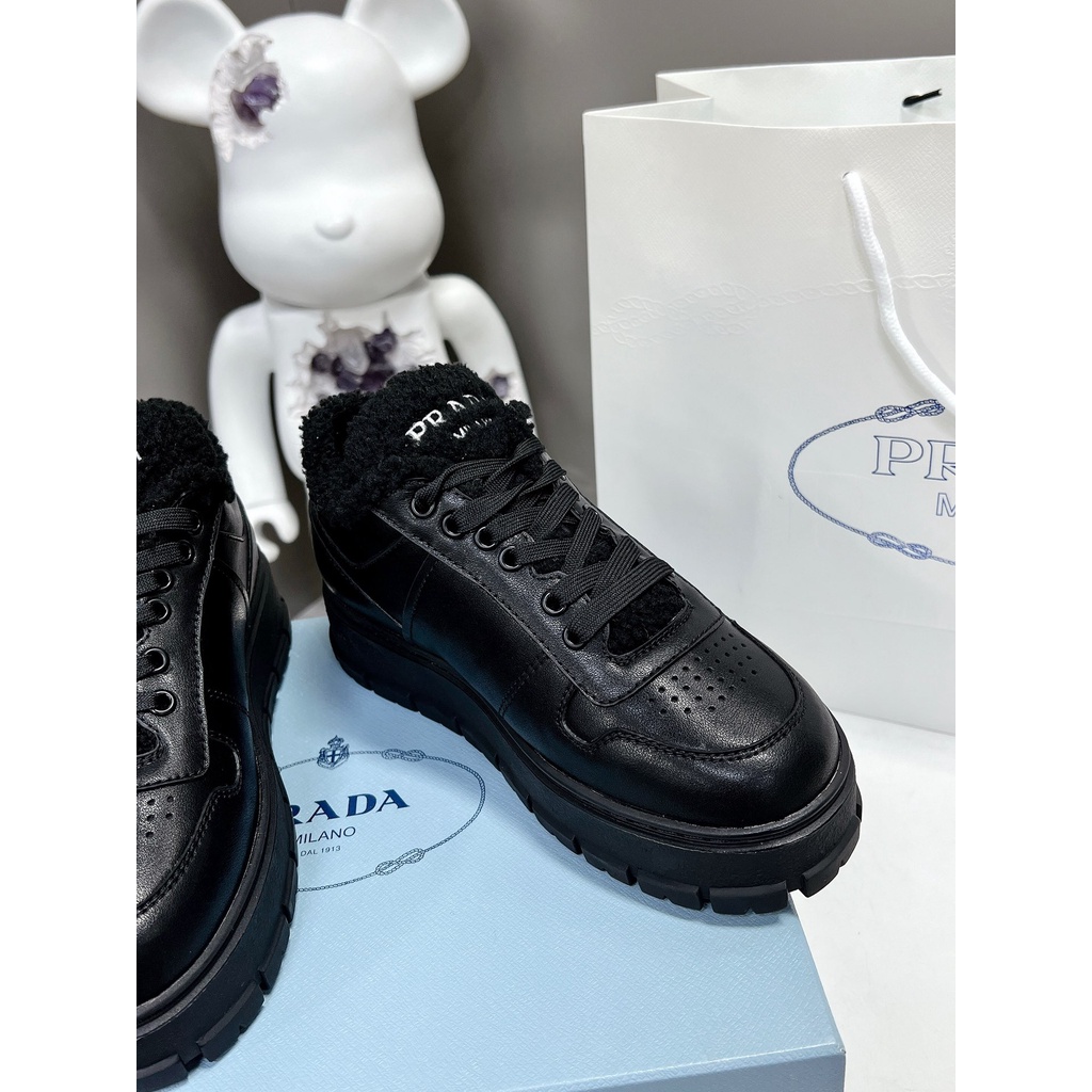Giày thể thao da thật thời trang nữ cao cấp Prada sành điệu, thanh lịch và cá tính