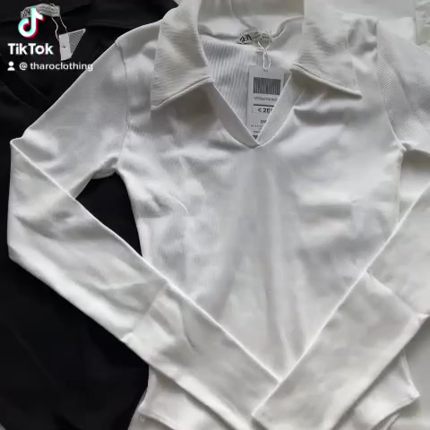 Bodysuit, Áo Liền Thân Tay Dài Cổ Bẻ - Tharo Clothing [AO00087] | BigBuy360 - bigbuy360.vn