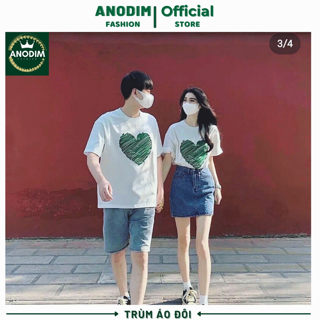 Áo đôi, áo thun cặp đôi in hình trái tim ulzzang bassic cá tính nam nữ mặc đôi siêu đẹp