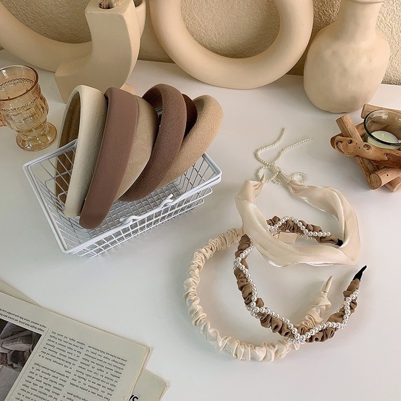 Băng Đô Màu Nâu Kiểu Dáng Đơn Giản Hợp Thời Trang Phong Cách Hàn Quốc