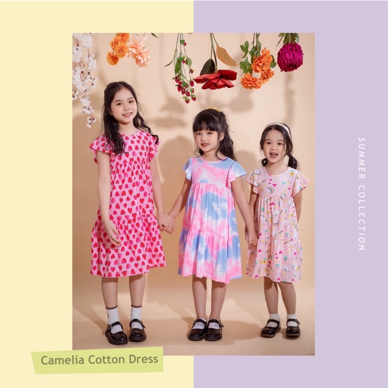 CAMELIA COTTON DRESS - Váy thun nhiều tầng bé gái