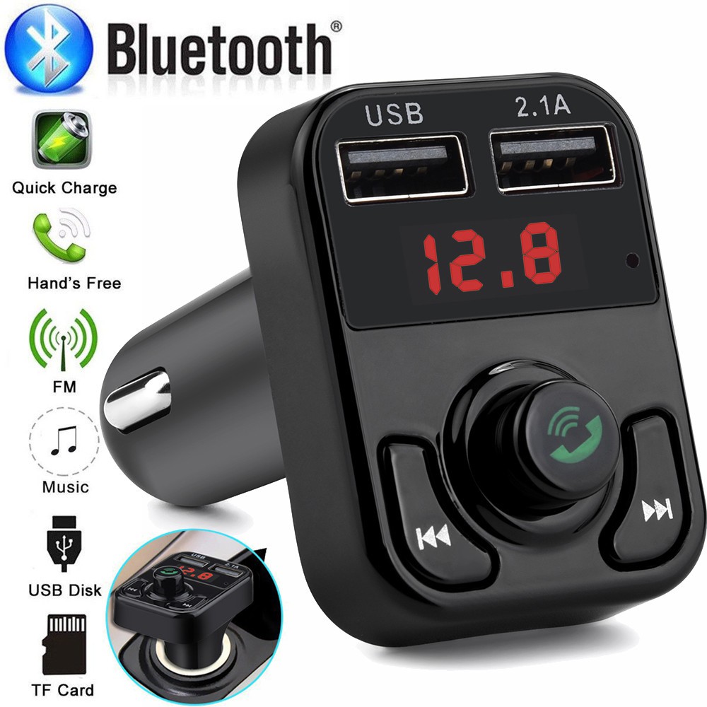 Củ Sạc Trên Ô Tô Bluetooth Tích Hợp Đài Fm Bộ Truyền Sóng Radio Không Dây Sạc Usb