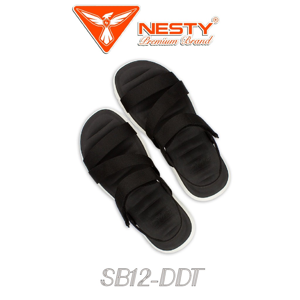 sandan Nam Nữ đen trắng- Giày Sandal NESTY SB12 DDT - Giày dép quai hậu ngang học sinh đi học xinh đẹp Xume Đà Nẵng