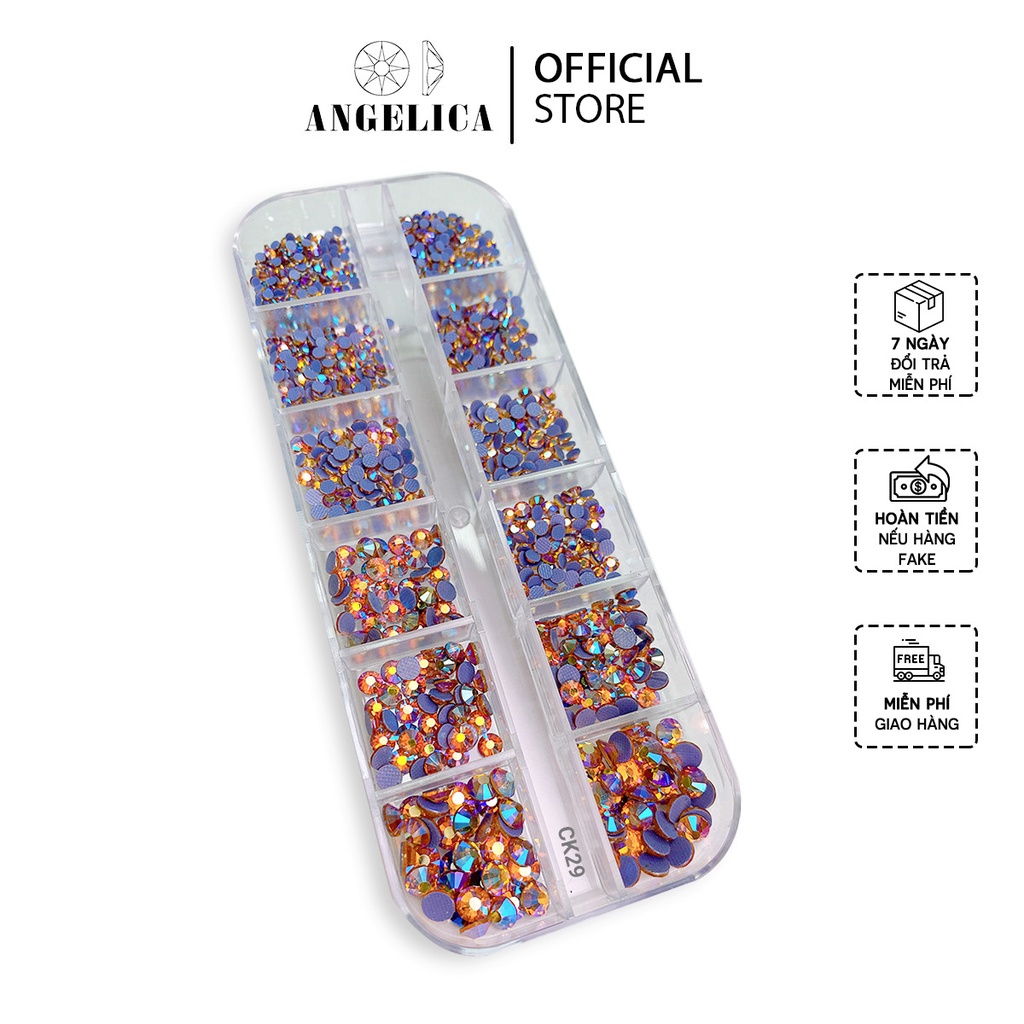 Khay Đá Nail Chân Keo Mix Size Chính Hãng Đính Móng NGELICA CK29