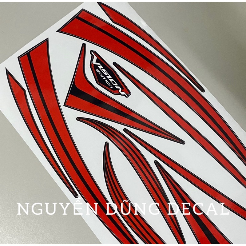 Tem chế nguyên bộ cho xe Vision màu đỏ đen_ Nguyễn Dũng Decal