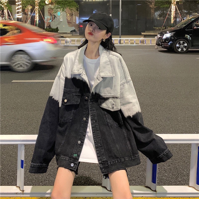 Áo Khoác Denim Dáng Rộng Thiết Kế Mới Thời Trang Mùa Xuân Thu Theo Phong Cách Hồng Kông Cho Nữ