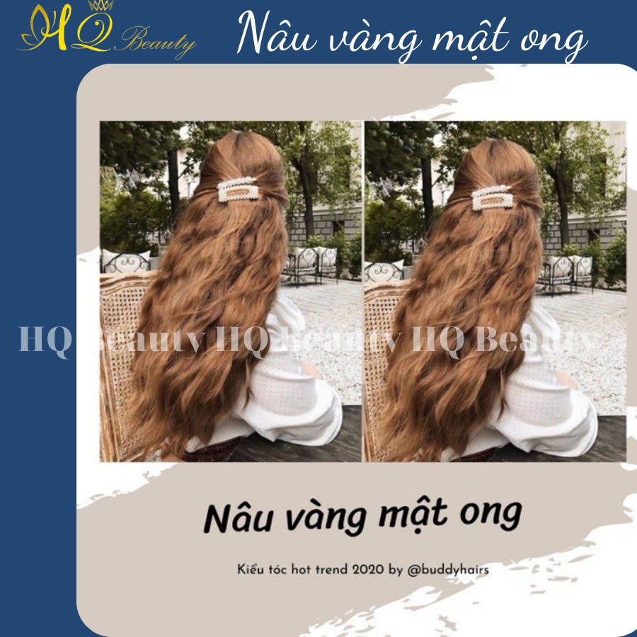 Thuốc nhuộm tóc màu Nâu Vàng Mật ong + Tặng gang tay và trợ nhuộm