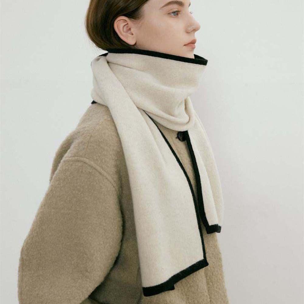 Khăn Choàng Cổ Dài Giả Pashmina Giữ Ấm Mùa Đông Phong Cách Hàn Quốc Cho Nữ