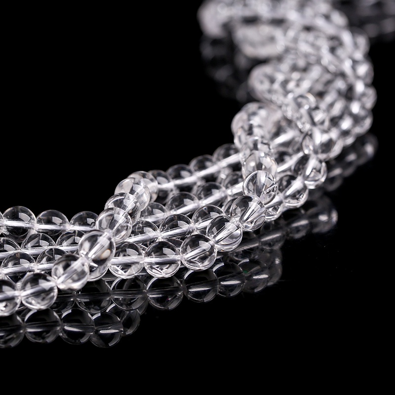 Bộ 108 Hạt Pha Lê Trắng Tự Nhiên Dùng Làm Vòng Tay/Dây Chuyền Thủ Công