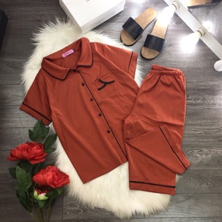 Set bộ pijama cộc tay quần lửng lụa