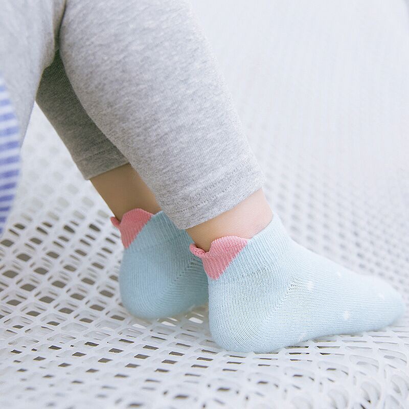 Set 5 Đôi Tất Cotton Cổ Thấp Thoáng Khí Thời Trang Mùa Hè Cho Bé Từ 1-12 Tuổi