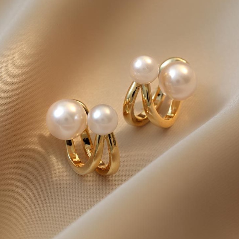 Khuyên tai bạc S925 đính ngọc trai giả thời trang sang trọng cho nữ