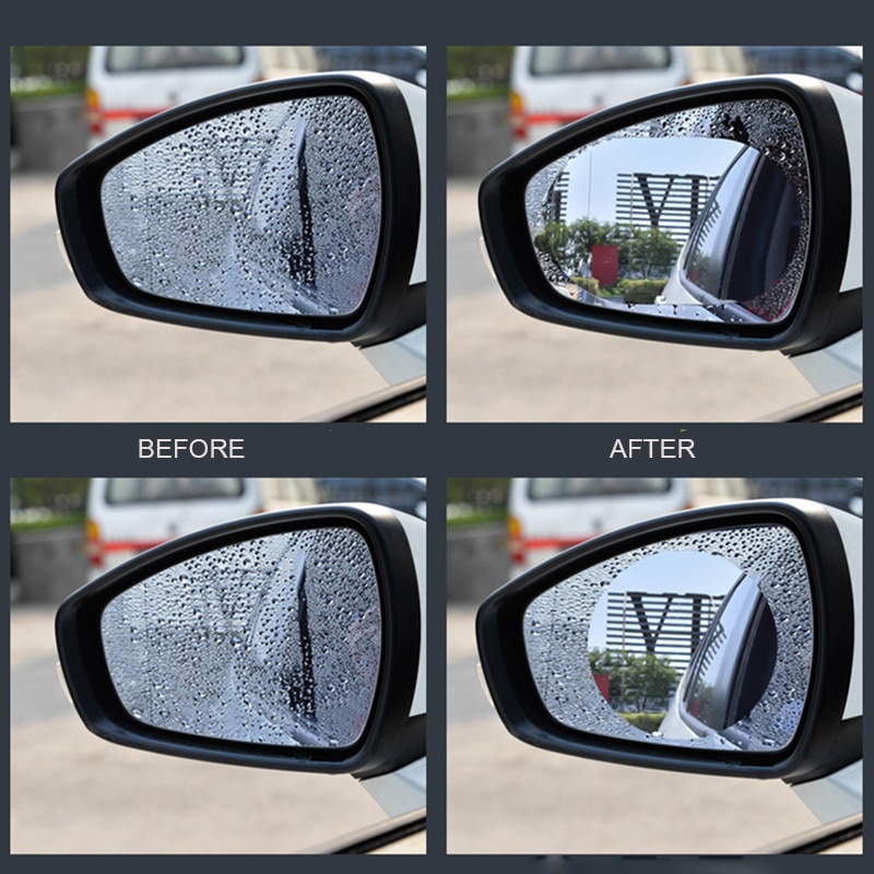 Bộ 2 Phim Dán Bảo Vệ Gương Chiếu Hậu Xe Hơi Chống Sương Mù / Nước Mưa Tiện Dụng