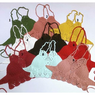 Áo yếm len móc đẹp mặc đi biển- 9 màu lựa chọn