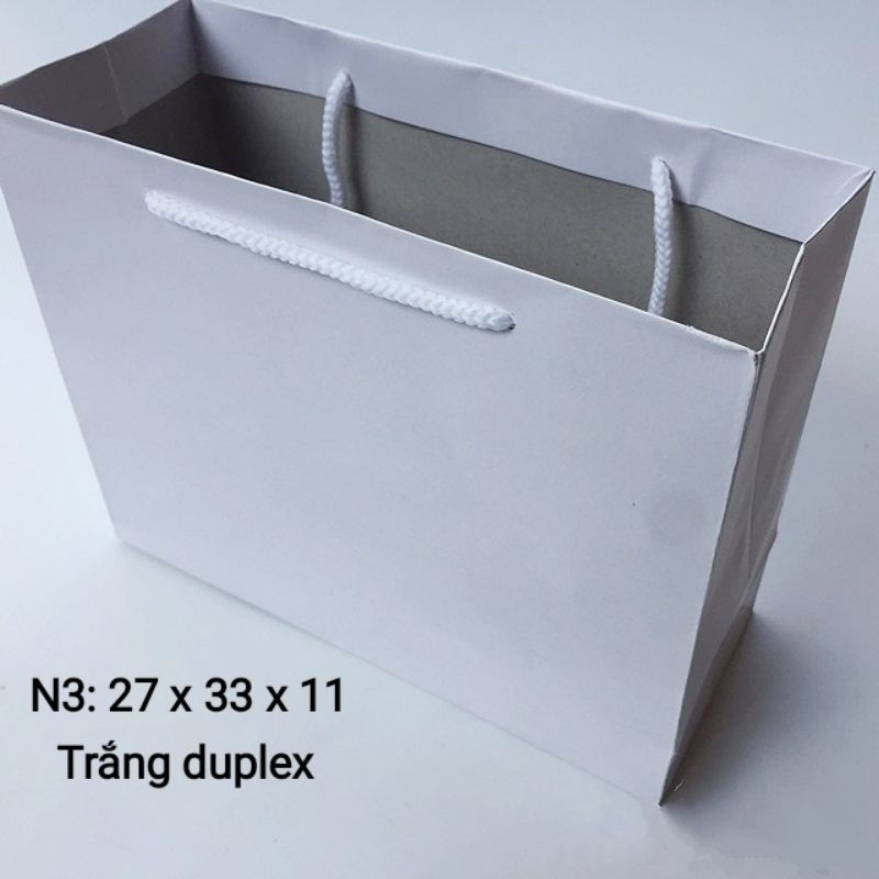 Túi giấy trắng ngang combo 60c túi giấy đựng quà 27 x 33 x 11 | BigBuy360 - bigbuy360.vn